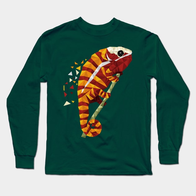 Chameleon poly art Long Sleeve T-Shirt by sabhu07